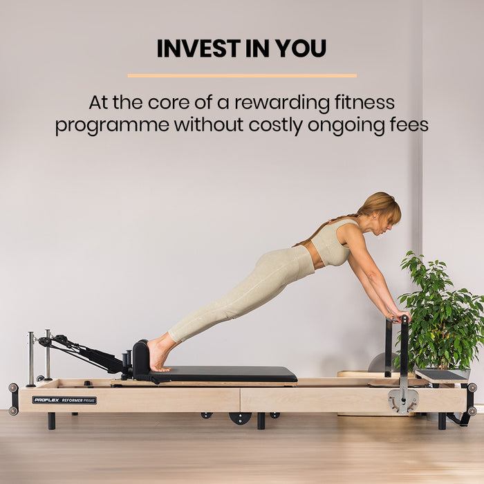PROFLEX Wooden Pilates Reformer Machine, Stretch Bed with box and jump board accessories