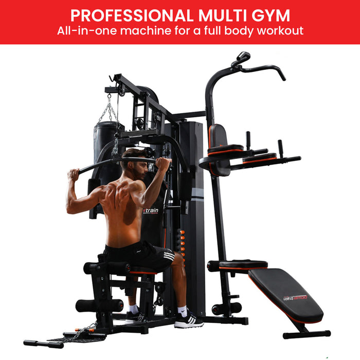Powertrain Multi Station Home Gym 68KG Weights Punching Bag