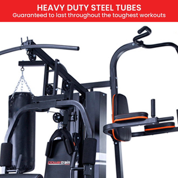 Powertrain Multi Station Home Gym 68KG Weights Punching Bag