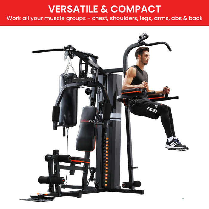 Powertrain Multi Station Home Gym 68KG Weights Punching Bag