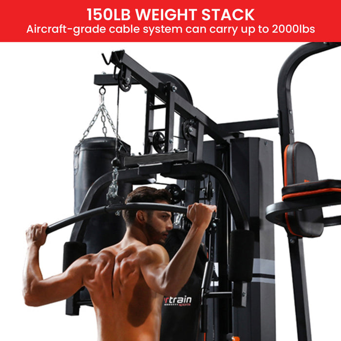 Powertrain Multi Station Home Gym 68KG Weights Punching Bag