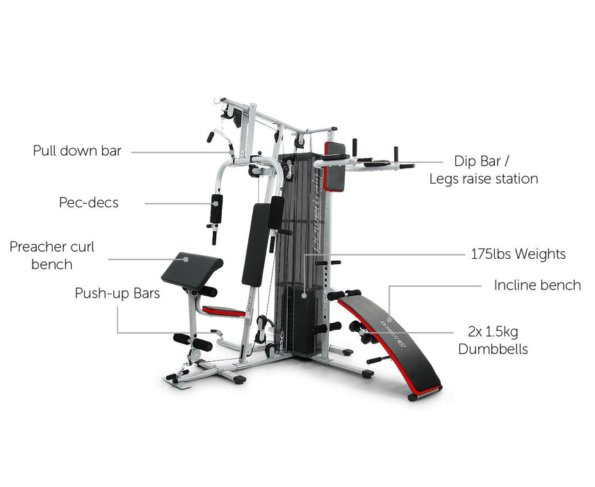 Powertrain Sports Multistation Powertrain Home Gym With Weights And Bench-80KG