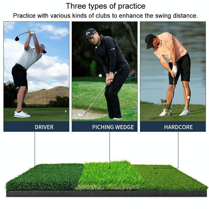 Indoor Golf Practice Pad - 3-in-1 Swing Mat for Hitting and Chipping - 90X40Cm