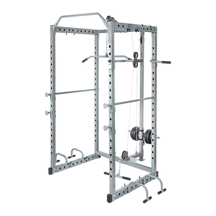 Power Rack Squat Cage Stands w Lat Pulldown Home Gym