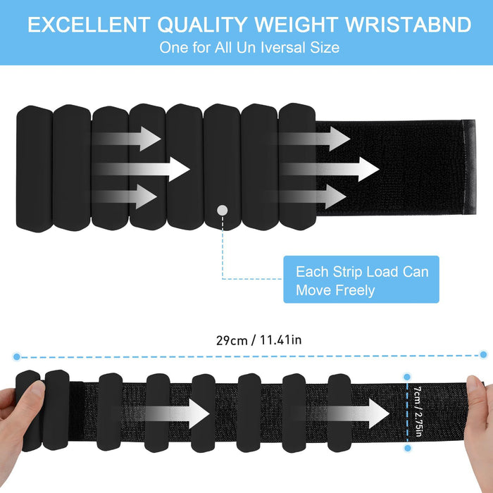 Pink Adjustable Silicone Wrist & Ankle Weights - 2lb Pair (900g) | Comfortable Fitness Resistance Bands for Workout, Running, Training