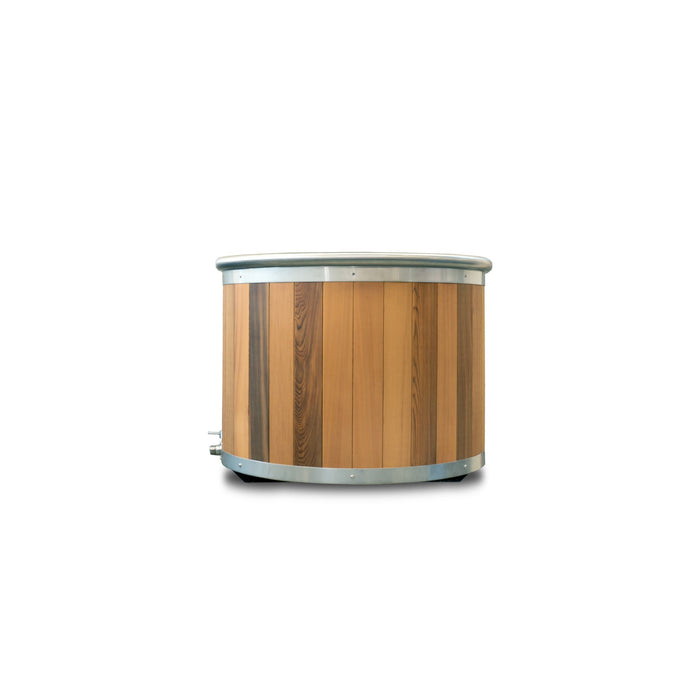 iSteel All-In-One Stainless Steel and Cedar Cold Plunge - iCoolsport