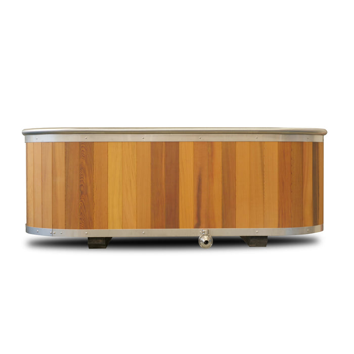 iSteel All-In-One Stainless Steel and Cedar Cold Plunge - iCoolsport